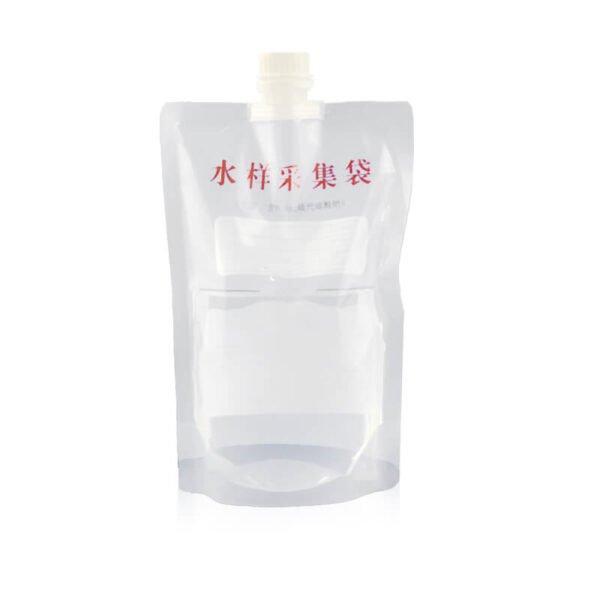 Sterile Water Sampling Bag 500ml with blue tick mark and anti-theft ring