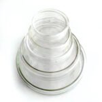 Glass petri dishes in various sizes for cell culture and experiments