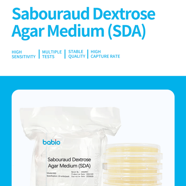 Sabouraud Dextrose Agar Medium (SDA) - High Stability, High Capture Rate, Multiple Sensitivity Tests